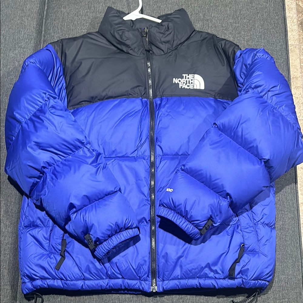 The North Face Blue and Black Puffer Jacket Nuptsee